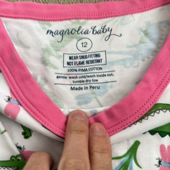 Magnolia Baby Pajama Set with Alligator Print 100% Pima cotton - Picture 2 of 4